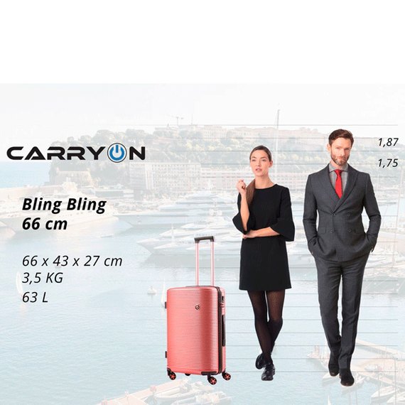 Чемодан CarryOn Bling Bling (M) Rose Gold 927199, изображение 4