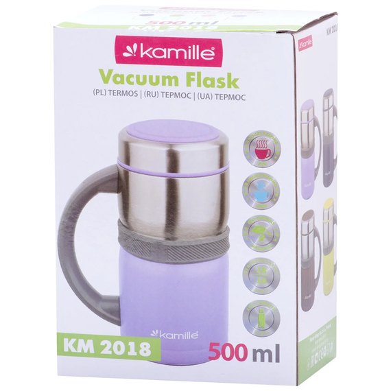 Термкружка Kamille 500мл фиолетовый KM-2018, Цвет: Violet, изображение 6