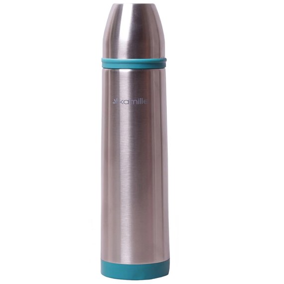 Термос Kamille 1000мл с голубой вставкой KM-2059, Цвет: Blue