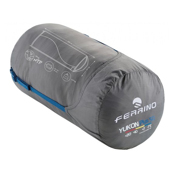 Спальний мішок Ferrino Yukon Plus SQ / + 7 ° C Blue / Grey Right (86358IBBD) 928041, Сторона застібки: Права, Колір: Blue/Grey, зображення 3