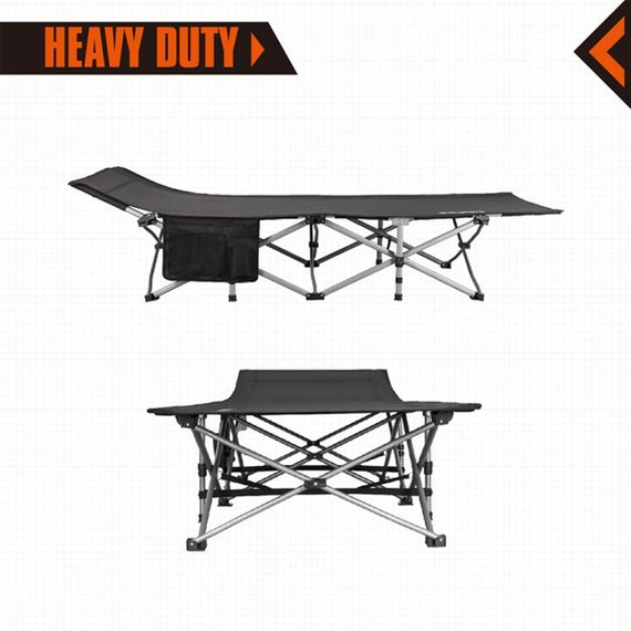 Розкладачка KingCamp Oversize Lightweight Folding Camping Cot Black KC8009, зображення 2