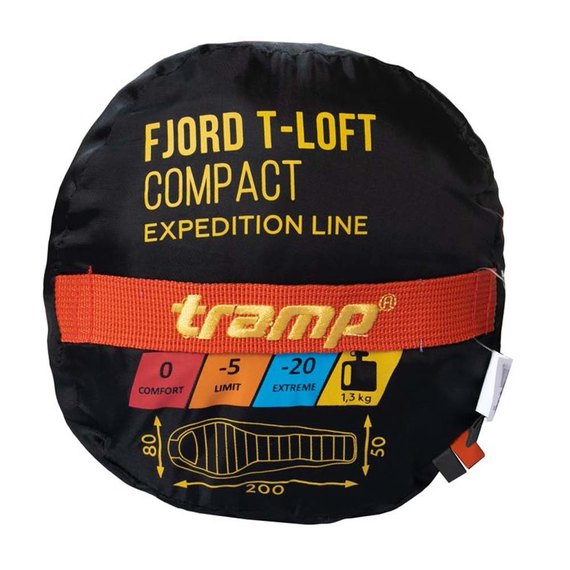 Спальный мешок Tramp Fjord Compact кокон правый оранж/серый 200/80-50 TRS-049C-R, изображение 9