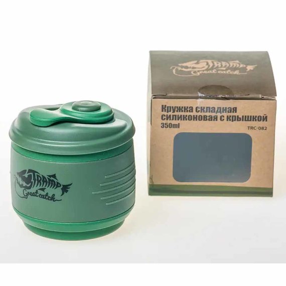 Кружка складная силиконовая с крышкой Tramp TRC-082-green, Цвет: Зелёный, изображение 3