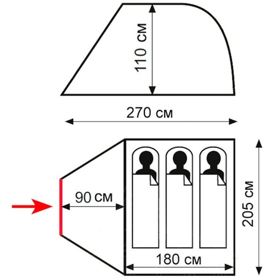 Палатка Totem Summer 3 Plus TTT-031, изображение 2