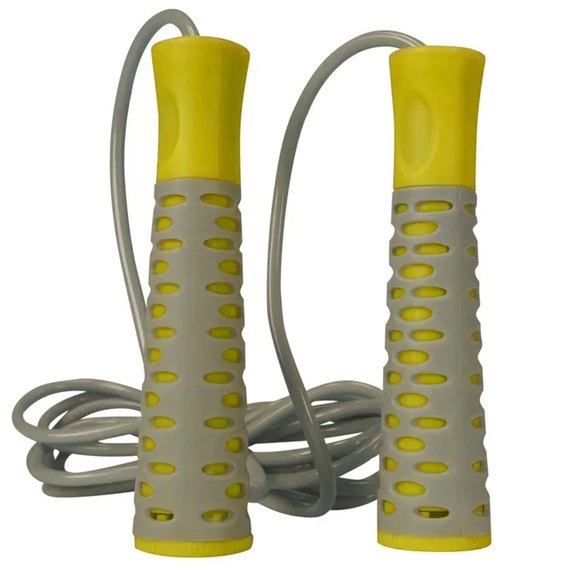 Скакалка PowerPlay 4206 серо-желтая (PP_4206_Grey/Yellow), Цвет: Серо-жёлтый, изображение 2