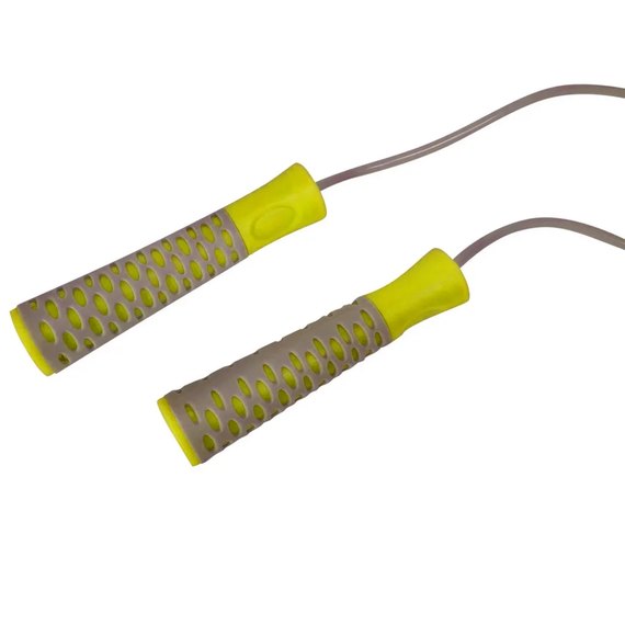 Скакалка PowerPlay 4206 серо-желтая (PP_4206_Grey/Yellow), Цвет: Серо-жёлтый, изображение 4