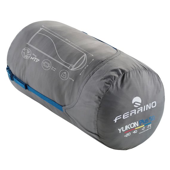 Спальный мешок Ferrino Yukon Plus/+4°C Blue/Grey Right (86357IBBD) 928110, Сторона застежки: Правая, Цвет : Blue/Grey, изображение 3
