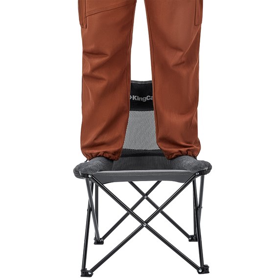 Стул KingCamp Compact Chair in Steel M Black/Grey Check KC3832, изображение 9