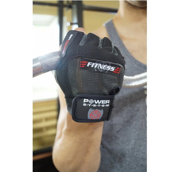 Рукавички для фітнесу Power System PS-2300 Grey / Black S (PS-2300_S_Black-grey), Розмір: S, Колір: Сірий/Чорний, зображення 9