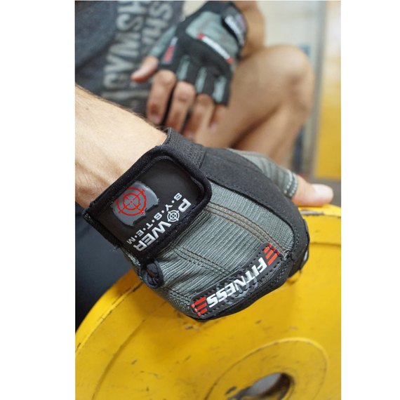 Рукавички для фітнесу Power System PS-2300 Grey / Black S (PS-2300_S_Black-grey), Розмір: S, Колір: Сірий/Чорний, зображення 10
