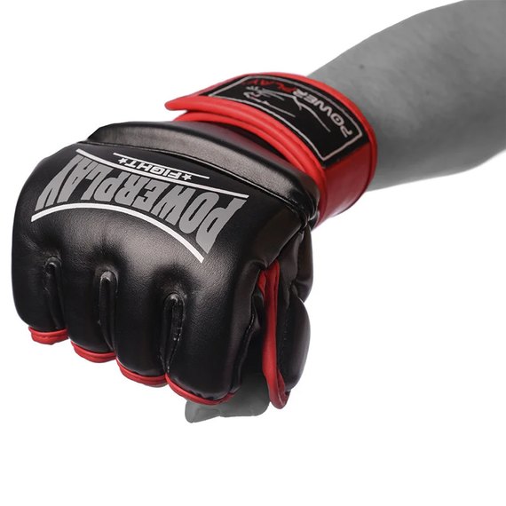 Рукавички для MMA PowerPlay 3058 чорно-червоні M (PP_3058_M_Black / Red), Вага: 6.2 унцій, Розмір: M, зображення 2