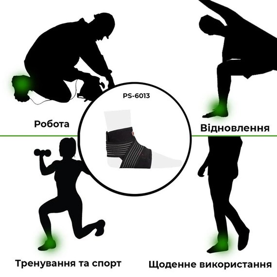 Бандаж на голеностоп Power System PS-6013 Black/Red XL (PS-6013_XL_Black-Red), Размер: XL, Цвет: Чёрный/Красный, изображение 3
