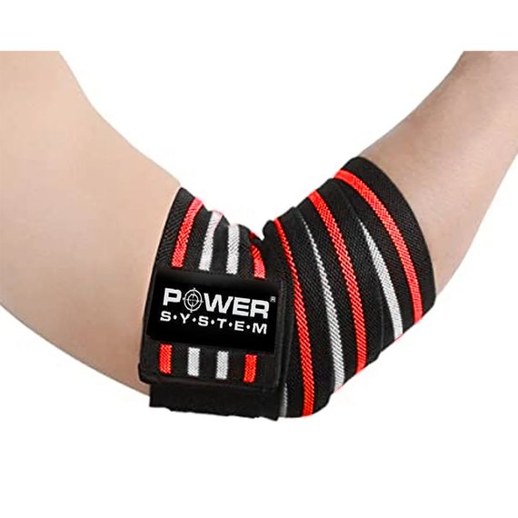 Бинты для локтей Power System PS-3600 Red/Black (PS-3600_Red-Black), Цвет: Красный/Чёрный