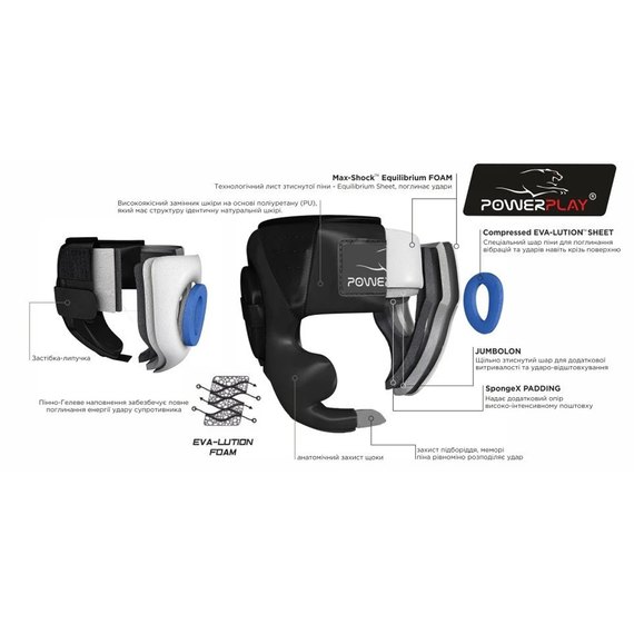 Боксерский шлем PowerPlay 3043 красный XL (PP_3043_XL_Red), Размер: XL, изображение 6