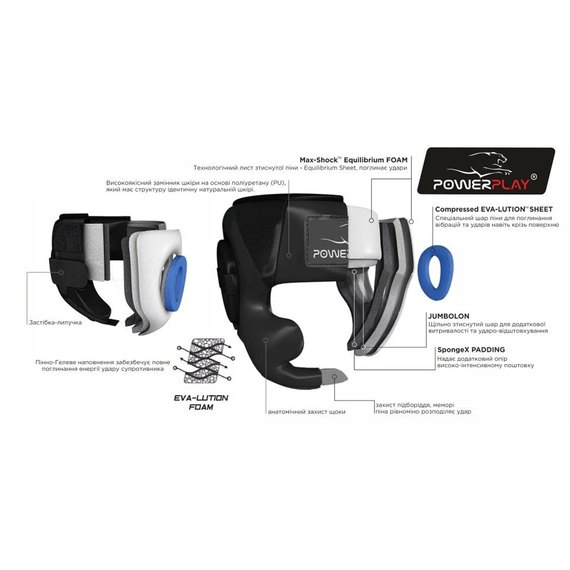 Боксерський шолом PowerPlay 3045 чорний XL (PP_3045_XL_Black), Розмір: XL, зображення 4