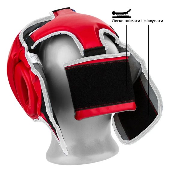 Боксерський шолом PowerPlay 3068 PU + Amara червоно-білий M (PP_3068_M_Red / White), Розмір: M, зображення 7