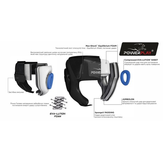 Боксерський шлем PowerPlay 3068 PU + Amara красно-синий M (PP_3068_M_Red/Blue), Размер: M, изображение 8