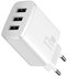 Зарядное устройство Baseus Compact Charger 3U 17W EU 3USB, QC, 3.4A White (000009268), Цвет: White