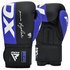 Боксерские перчатки RDX F4 Boxing Sparring Gloves Hook&Loop Blue/Black 10 ун. (BGR-F4U-10OZ), Вес: 10 унций, Цвет: Синий/Чёрный