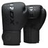 Боксерські рукавички RDX F6 Kara Matte Black 6 ун. (BGR-F6MB-6OZ), Вага: 6 унцій, Колір: Чорний